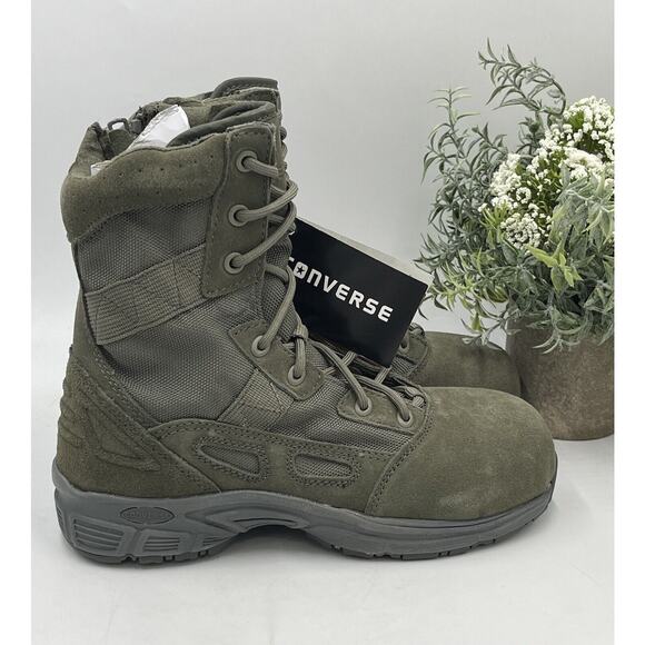 Converse Rapid Response Military Sage Green Stealth Boot Comp Toe 8” M4/W6 NEW - Picture 1 of 16